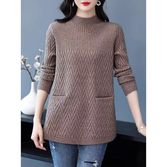 ✨Halblanger Damen-Pullover mit halbhohem Halsausschnitt